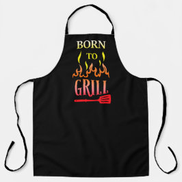 Fun Geboren in Grill Black Grill BBQ Flame Schort