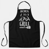 Fun Geboren in Grill Black Grill BBQ Schort (Voorkant)