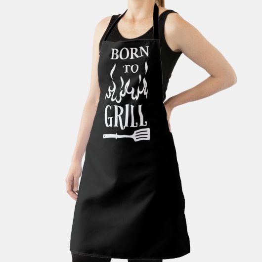 Fun Geboren in Grill Black Grill BBQ Schort (Insitu)