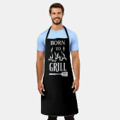 Fun Geboren in Grill Black Grill BBQ Schort (Gedragen)