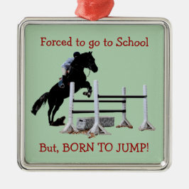 Fun Geboren in Jump Equestrian Metalen Ornament