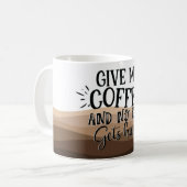 Fun Geef me een zwarte koffie-typografie Koffiemok (Voorkant links)