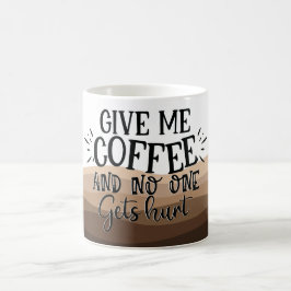 Fun Geef me een zwarte koffie-typografie Koffiemok