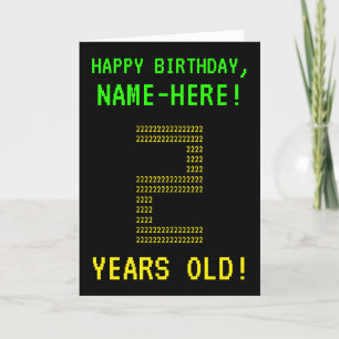 Fun, Geeky, Nerdy, "2 JAAR OUD!" Birthday-kaart Kaart
