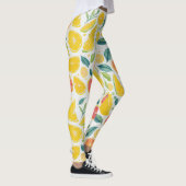 Fun Geel Sinaasappel Citrusvruchten Waterverf Leggings (Rechts)