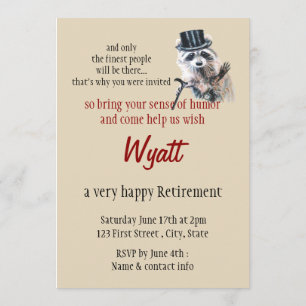 Fun Gekke Formele Attire Raccoon Animal Party Kaart
