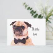Fun Gekke Formele Pug Dog Dank u Bedankkaart (Staand voorkant)