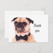 Fun Gekke Formele Pug Dog Dank u Bedankkaart (Voorkant / Achterkant)