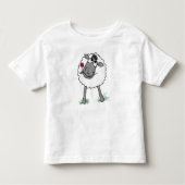 Fun Gekke Sheep met Bloem, Toddler T-shirt (Voorkant)