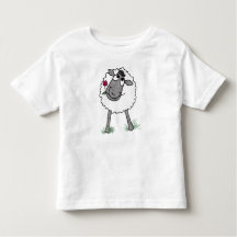 Fun Gekke Sheep met Bloem, Toddler T-shirt