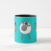 Fun Gekke Sheep Ringer Mok, Turquoise Mok (Midden)