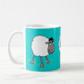 Fun Gekke Sheep Ringer Mok, Turquoise Mok (Links)
