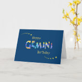 Fun GEMINI Zodiac Sign Verjaardag Groet Kaart (Gele Bloem)