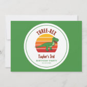 Fun Genderneutraal 3e Verjaardag Drie Rex Dinosaur Bedankkaart (Achterkant)