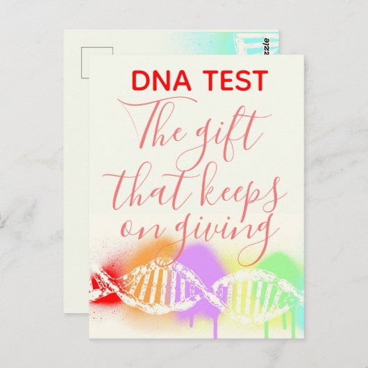 Fun Genealoge DNA test het Gift dat blijft geven Briefkaart (Voorkant / Achterkant)