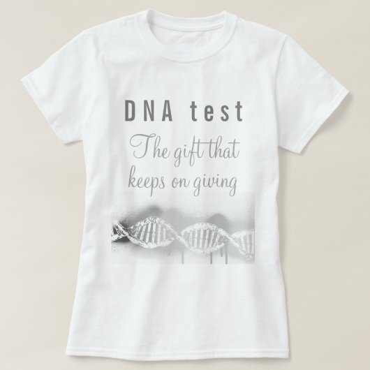 Fun Genealoge DNA test het Gift dat blijft geven T-shirt (Design voorkant)