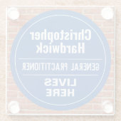 Fun General Practitioner Wall Plaque Style Glazen Onderzetter (Achterkant)