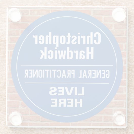 Fun General Practitioner Wall Plaque Style Glazen Onderzetter (Achterkant)