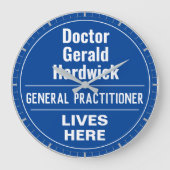 Fun General Practitioner Wall Plaque Style Grote Klok (Voorkant)