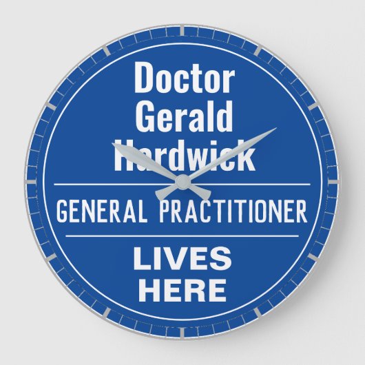 Fun General Practitioner Wall Plaque Style Grote Klok (Voorkant)