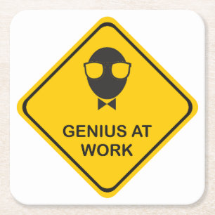 Fun Genius op het werk Kartonnen Onderzetters