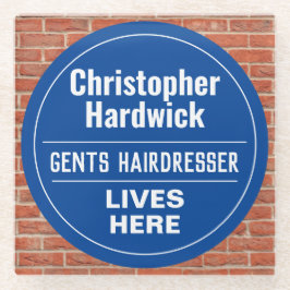 Fun Gents Hairdresser Wall Plaque Style Glazen Onderzetter