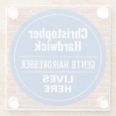 Fun Gents Hairdresser Wall Plaque Style Glazen Onderzetter (Achterkant)