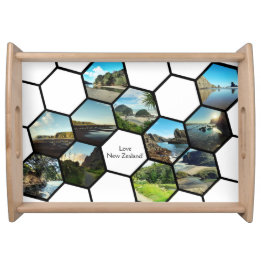Fun Geometric Hexagon Custom Holiday Collage Dienblad