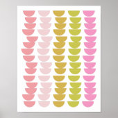 Fun Geometric Shape Art in Spring Green and Pink Poster (Voorkant)