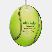 Fun, gepersonaliseerd Tennis Ball-vormig Keramisch Ornament (Rechts)