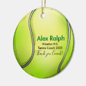 Fun, gepersonaliseerd Tennis Ball-vormig Keramisch Ornament (Links)
