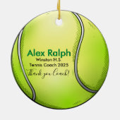 Fun, gepersonaliseerd Tennis Ball-vormig Keramisch Ornament (Achterkant)