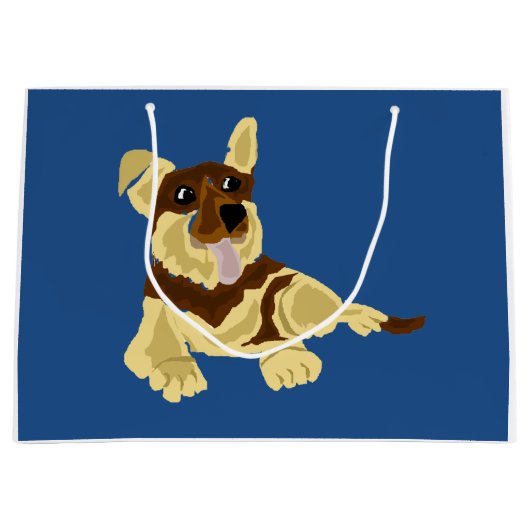 Fun German Shepherd Dog Art Design Large Cadeautasje (Voorkant)