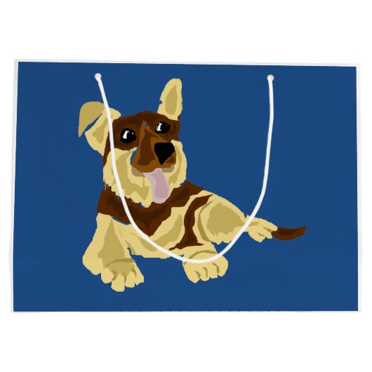 Fun German Shepherd Dog Art Design Large Cadeautasje (Achterkant)