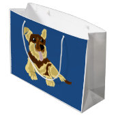 Fun German Shepherd Dog Art Design Large Cadeautasje (Achterkant Gekanteld)