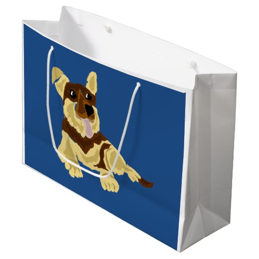 Fun German Shepherd Dog Art Design Large Cadeautasje (Voorkant Gekanteld)