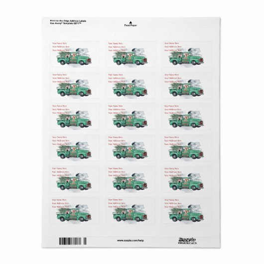 Fun German Shepherd in Truck Holiday Address Label (Full Sheet)
