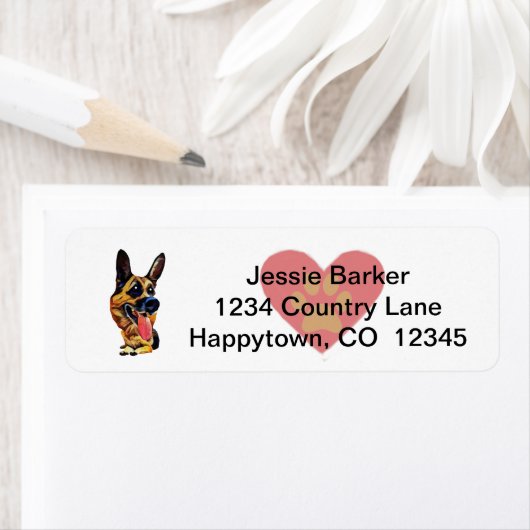 Fun German Shepherd Return Address Label (Insitu)