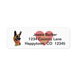 Fun German Shepherd Return Address Label