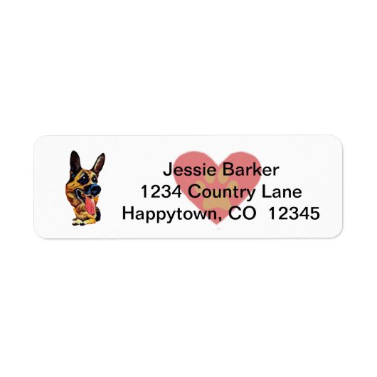 Fun German Shepherd Return Address Label (Voorkant)
