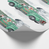 Fun German Shepherds in  Truck Holiday Cadeaupapier (Hoek)