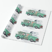 Fun German Shepherds in  Truck Holiday Cadeaupapier (Uitgerold)