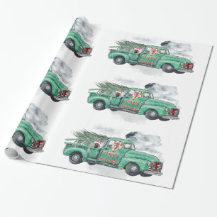 Fun German Shepherds in  Truck Holiday Cadeaupapier