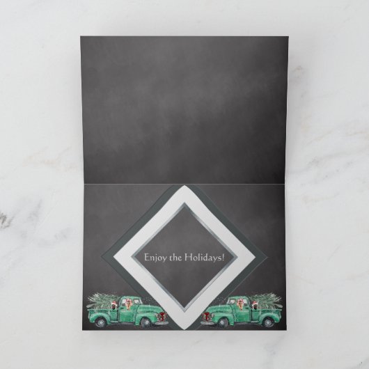 Fun German Shepherds in  Truck Holiday Feestdagen Kaart (Binnen)