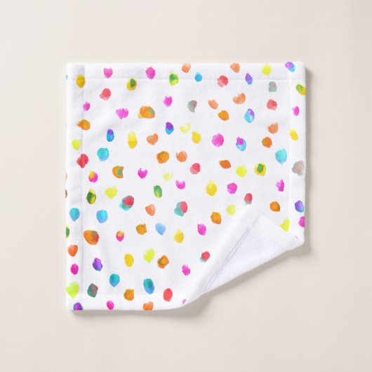 Fun gestoorde kleurrijke poka-stippen vrolijk bad handdoek (Wasdoekje)