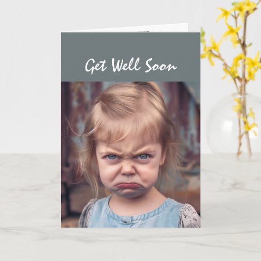 Fun Get Well Soon Niet blij dat je ziek bent Kaart (Gele Bloem)