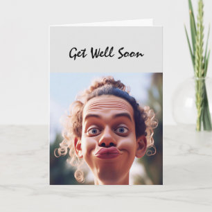 Fun Get Well Soon Vrouw Zend Kus Kaart