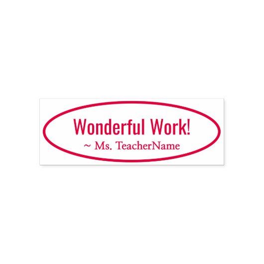 Fun "Geweldig werk!" + Naam van aangepaste aanneme Zelfinktende Stempel (Design)
