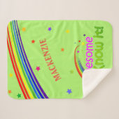 Fun GEWELDIGE en ik ken het met Rainbow op GREEN Sherpa Deken (Voorkant (horizontaal))