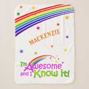 Fun GEWELDIGE en ik ken het met Rainbow op WHITE Sherpa Deken